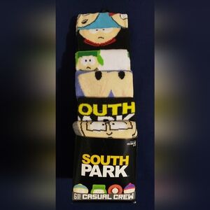 South Park 6 Pair CREW SOCKS Men Size 8-12 Bioworld New In Packaging
